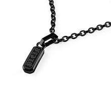 Laden Sie das Bild in den Galerie-Viewer, Philipp Plein Herren Kette Halskette Edelstahl IP Black GOTHIC TAG PJTEA09NU