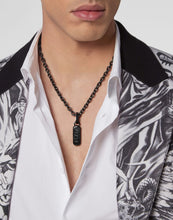 Laden Sie das Bild in den Galerie-Viewer, Philipp Plein Herren Kette Halskette Edelstahl IP Black GOTHIC TAG PJTEA09NU