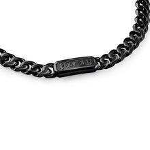 Laden Sie das Bild in den Galerie-Viewer, Philipp Plein Herren Kette Halskette Edelstahl IP Black GOTHIC TAG PJTEA10NU