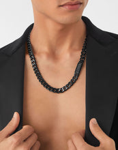 Laden Sie das Bild in den Galerie-Viewer, Philipp Plein Herren Kette Halskette Edelstahl IP Black GOTHIC TAG PJTEA10NU