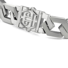 Laden Sie das Bild in den Galerie-Viewer, Philipp Plein Herren Armkette Edelstahl silber HEXAGON TACTICAL BUCKLE PJVEA02BL