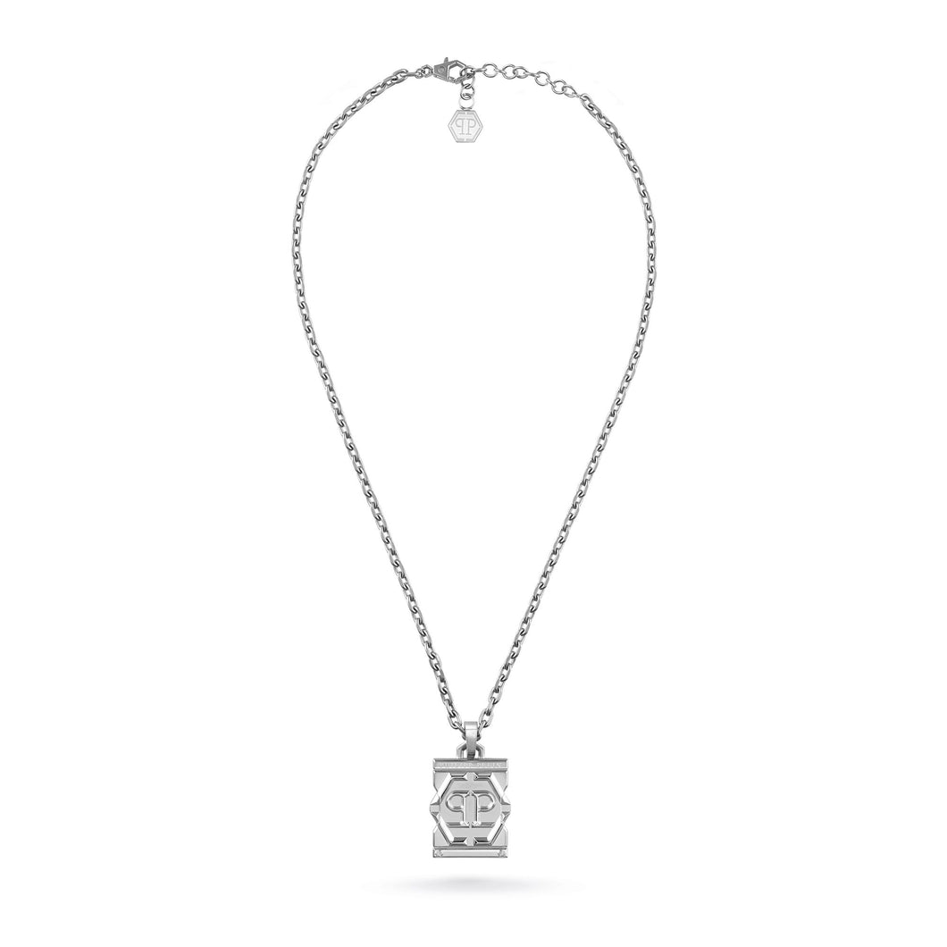 Philipp Plein Herren Kette Halskette Edelstahl HEXAGON TACTICAL BUCKLE PJVEA03NU