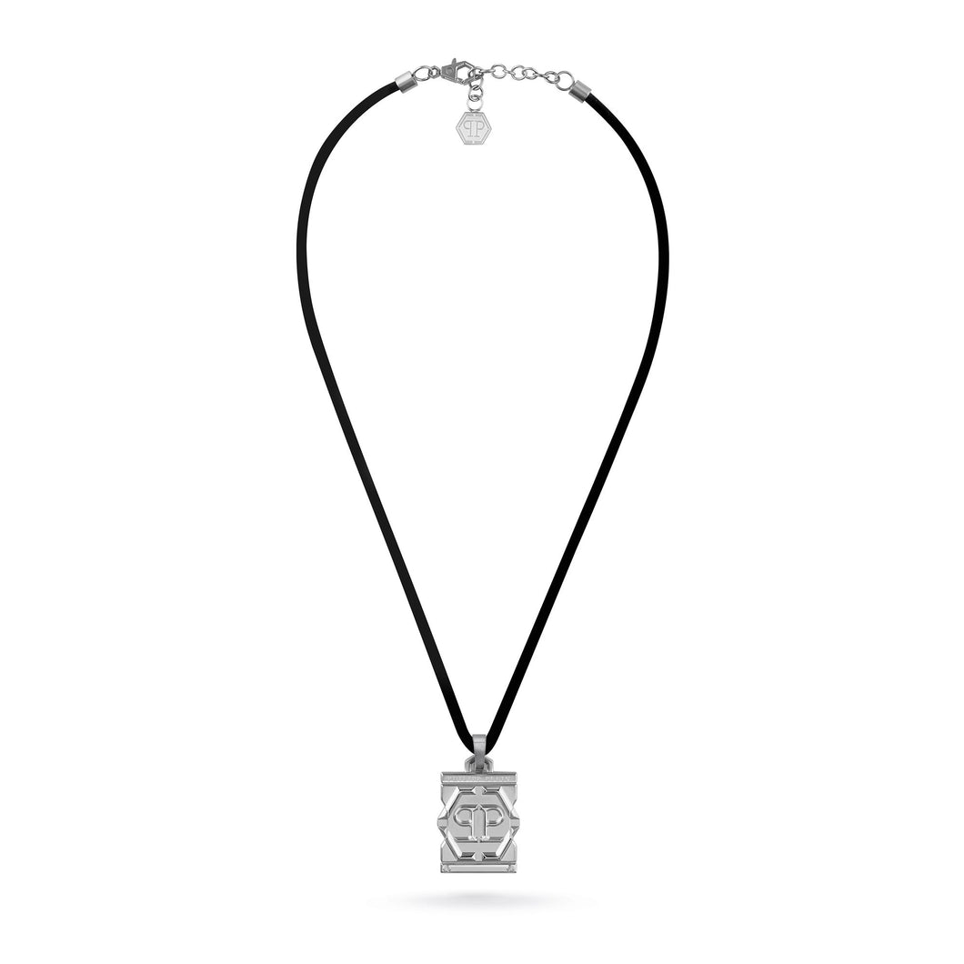 Philipp Plein Herren Kette Halskette Edelstahl Silikon HEXAGON TACTICAL BUCKLE PJVEA04NU