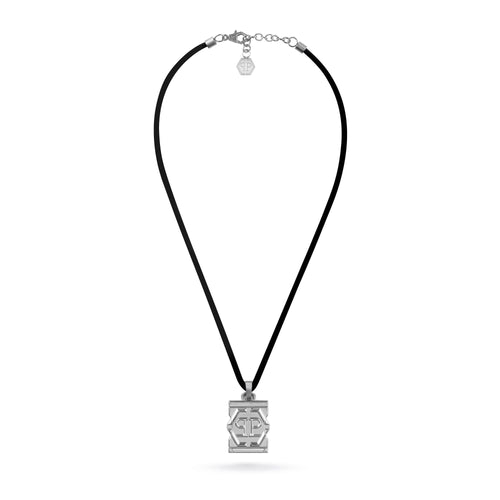 Philipp Plein Herren Kette Halskette Edelstahl Silikon HEXAGON TACTICAL BUCKLE PJVEA04NU