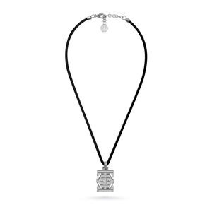 Philipp Plein Herren Kette Halskette Edelstahl Silikon HEXAGON TACTICAL BUCKLE PJVEA04NU