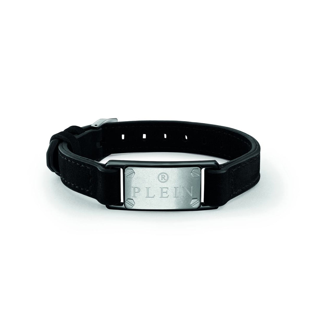 Philipp Plein Herren Armband Leder silber $KULL BONES PJWEA07BU
