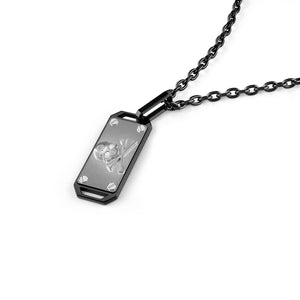 Philipp Plein Herren Kette Halskette Edelstahl IP Black $KULL BONES PJWEA09NU