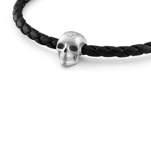 Laden Sie das Bild in den Galerie-Viewer, Philipp Plein Herren Armband Leder Edelstahl Silber LINKED PJYEA13BU