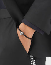 Laden Sie das Bild in den Galerie-Viewer, Philipp Plein Herren Armband Leder Edelstahl Silber LINKED PJYEA13BU