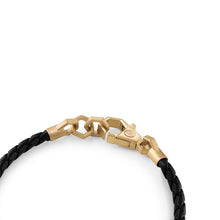 Laden Sie das Bild in den Galerie-Viewer, Philipp Plein Herren Armband Leder Edelstahl IP Gold LINKED PJYEA14BU