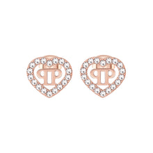 Laden Sie das Bild in den Galerie-Viewer, Philipp Plein Damen Ohrringe Edelstahl IP Rose Gold PLEIN ROCKED HEART PJZEA10EU