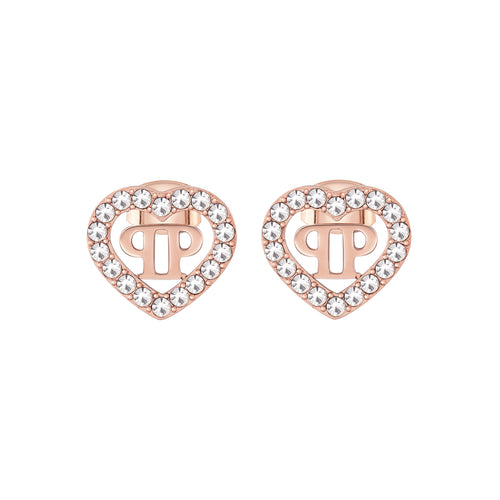 Philipp Plein Damen Ohrringe Edelstahl IP Rose Gold PLEIN ROCKED HEART PJZEA10EU