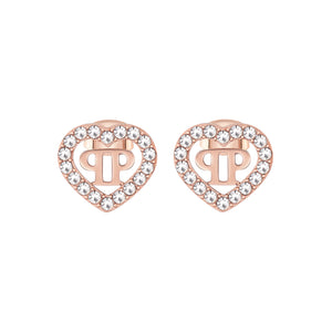 Philipp Plein Damen Ohrringe Edelstahl IP Rose Gold PLEIN ROCKED HEART PJZEA10EU