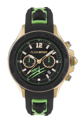 Plein Sport Herren Uhr Chronograph Analog Quarz WARRIOR TECH PS6BA0424 Silikon
