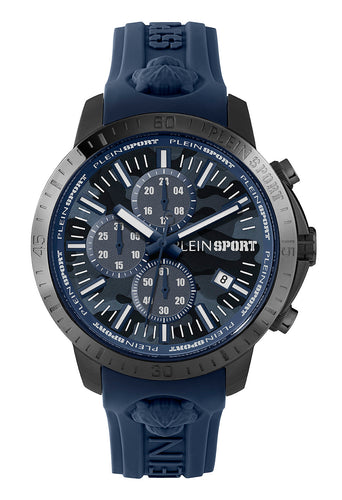 Plein Sport Herren Uhr Chronograph Analog Quarz PLEIN GAIN PSCBA0423 Silikon