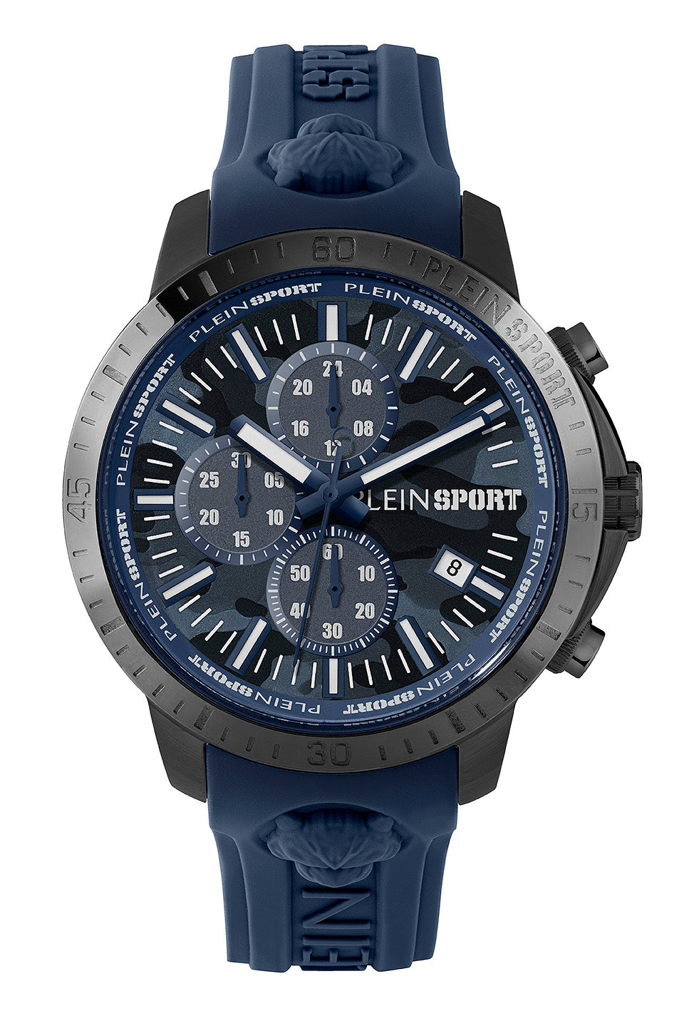 Plein Sport Herren Uhr Chronograph Analog Quarz PLEIN GAIN PSCBA0423 Silikon