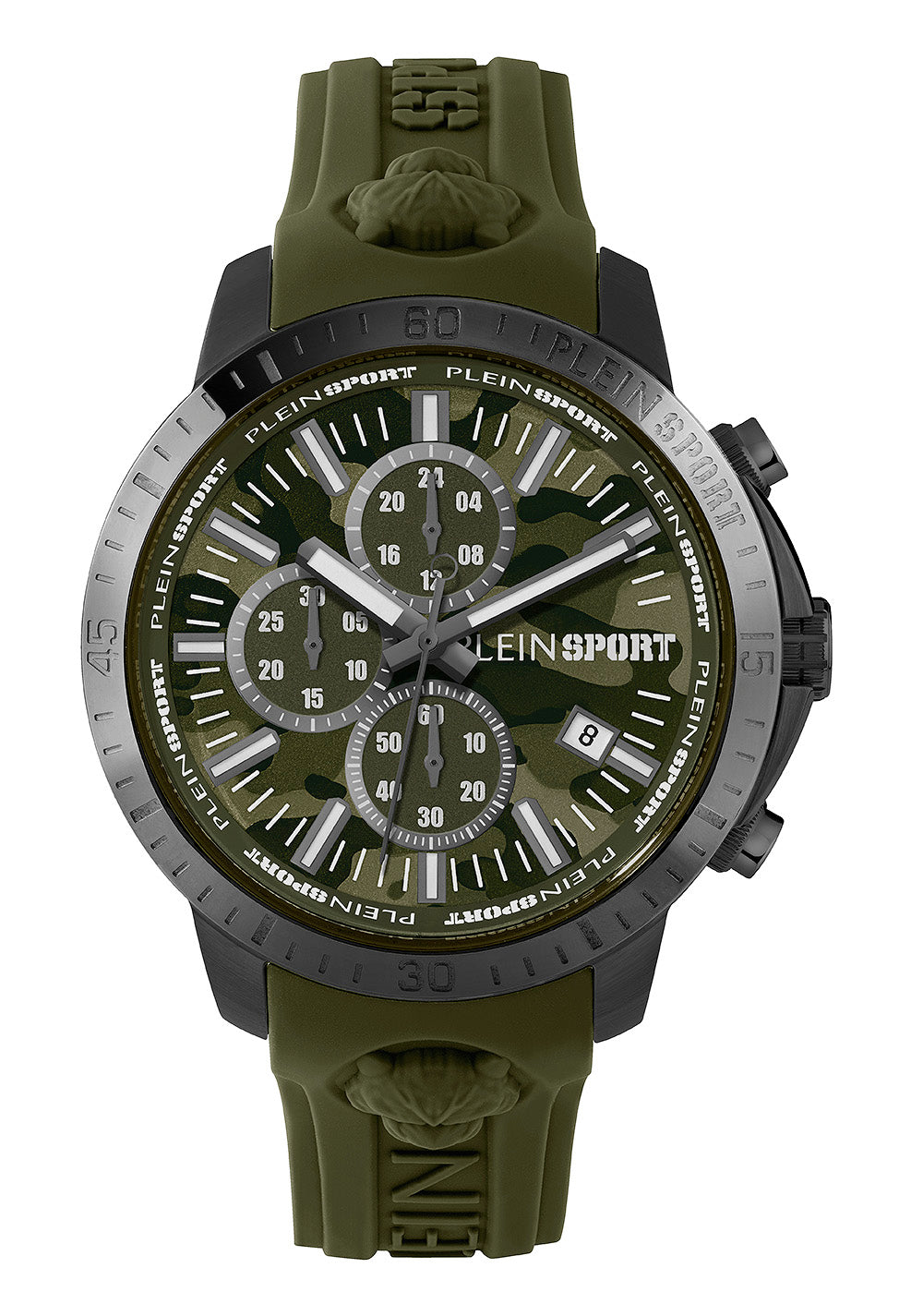 Plein Sport Herren Uhr Chronograph Analog Quarz PLEIN GAIN PSCBA0523 Silikon