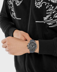 Plein Sport Herren Uhr Chronograph Analog Quarz PLEIN GAIN PSCBA0623 Silikon
