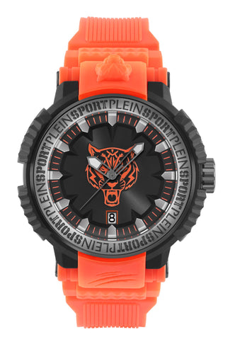 Plein Sport Unisex Uhr Analog Quarz TIGER POWER IP Gun / orange PSEDA0424 PU
