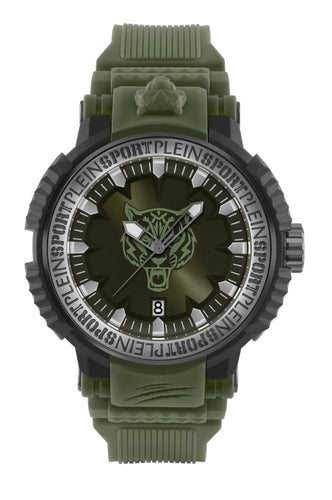 Plein Sport Unisex Uhr Analog Quarz TIGER POWER IP Gun / grün PSEDA0524 PU