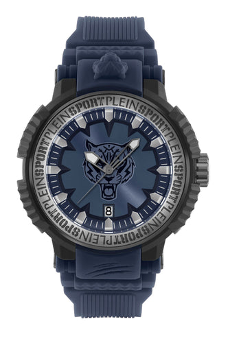 Plein Sport Unisex Uhr Analog Quarz TIGER POWER IP Gun / blau PSEDA0624 PU
