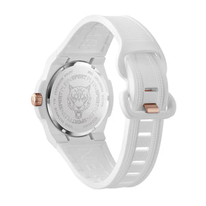 Plein Sport Unisex Uhr Analog Quarz LASERSTRIKE Weiss PSFGA0125 Silikon