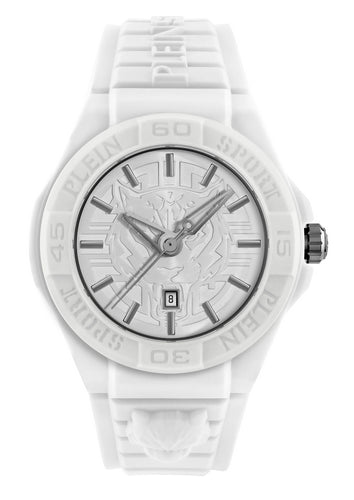 Plein Sport Unisex Uhr Analog Quarz NEW FEARLESS Weiss PSHDA0324 Silikon