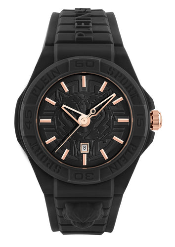 Plein Sport Unisex Uhr Analog Quarz NEW FEARLESS Schwarz PSHDA0524 Silikon