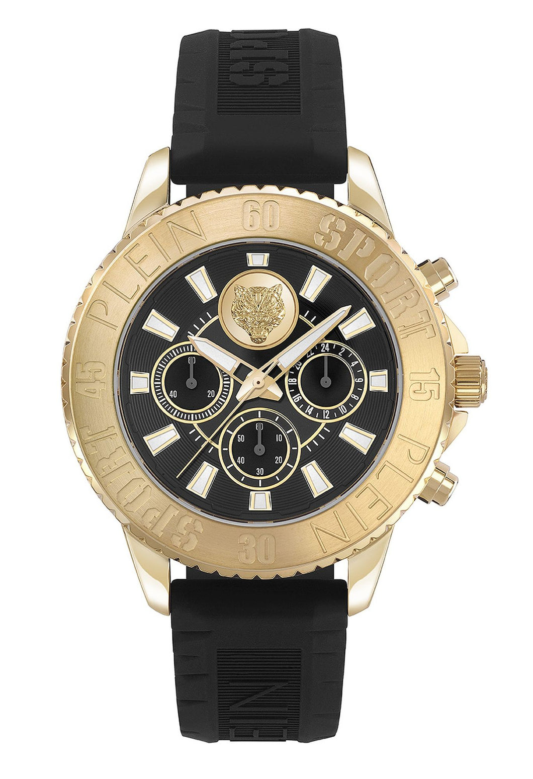 Plein Sport Herren Uhr Chronograph Analog Quarz GLAM CHRONO PSMEA0224 Silikon