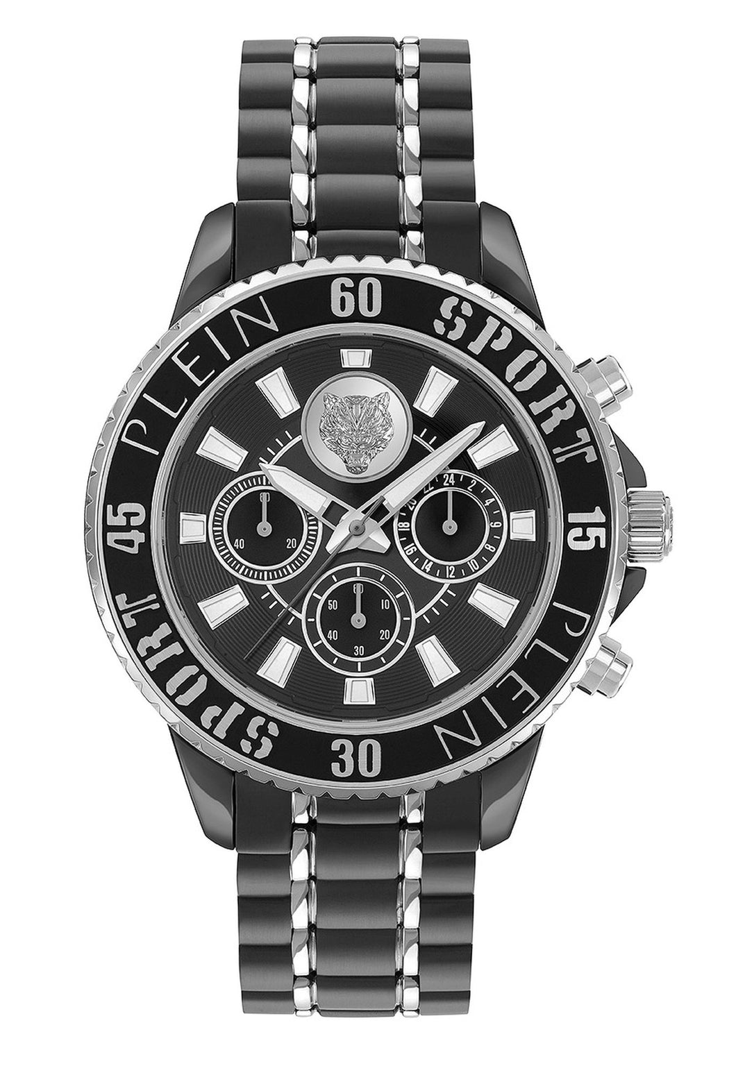 Plein Sport Herren Uhr Chronograph Analog Quarz GLAM CHRONO PSMEA0524 Edelstahl