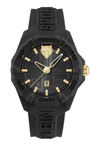 Plein Sport Damen Uhr Analog Quarz FEARLESS Schwarz PSQGA0125 Silikon
