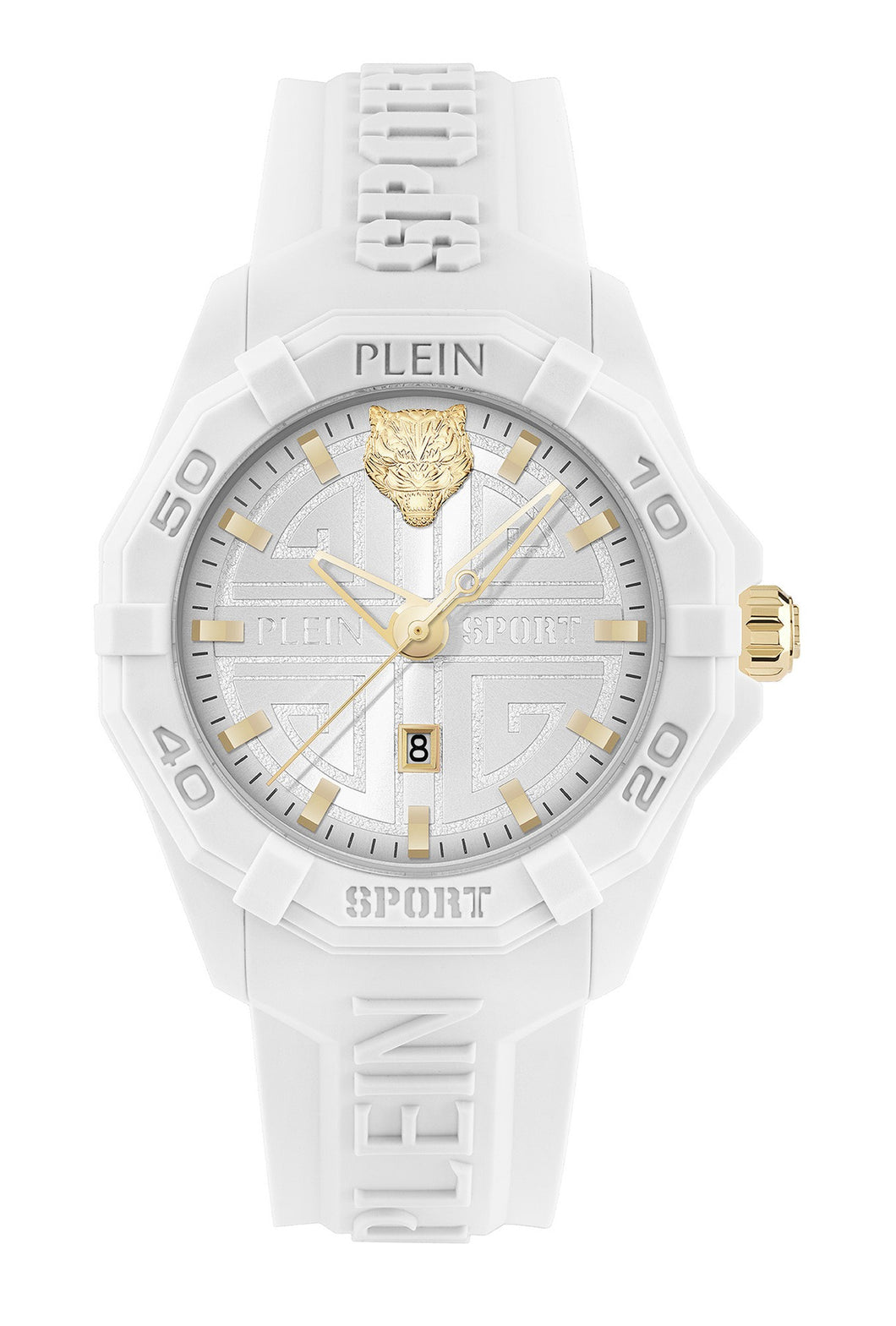 Plein Sport Damen Uhr Analog Quarz FEARLESS Weiß PSQGA0225 Silikon