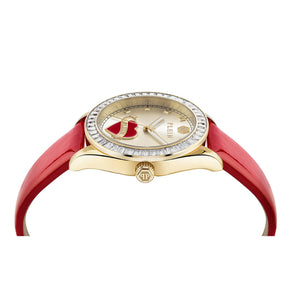 Philipp Plein Damen Uhr Analog Quarz PLEIN VALENTINE PW2BA0825 Leder + Armkette
