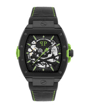Laden Sie das Bild in den Galerie-Viewer, Philipp Plein Herren Uhr Automatik THE $KELETON 2.0 PWJFA1426 Leder