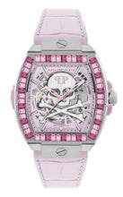 Laden Sie das Bild in den Galerie-Viewer, Philipp Plein Damen Uhr Automatik THE SKELETON BAGUETTES PWJHA0126 Leder