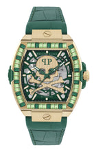 Laden Sie das Bild in den Galerie-Viewer, Philipp Plein Damen Uhr Automatik THE SKELETON BAGUETTES PWJHA0226 Leder