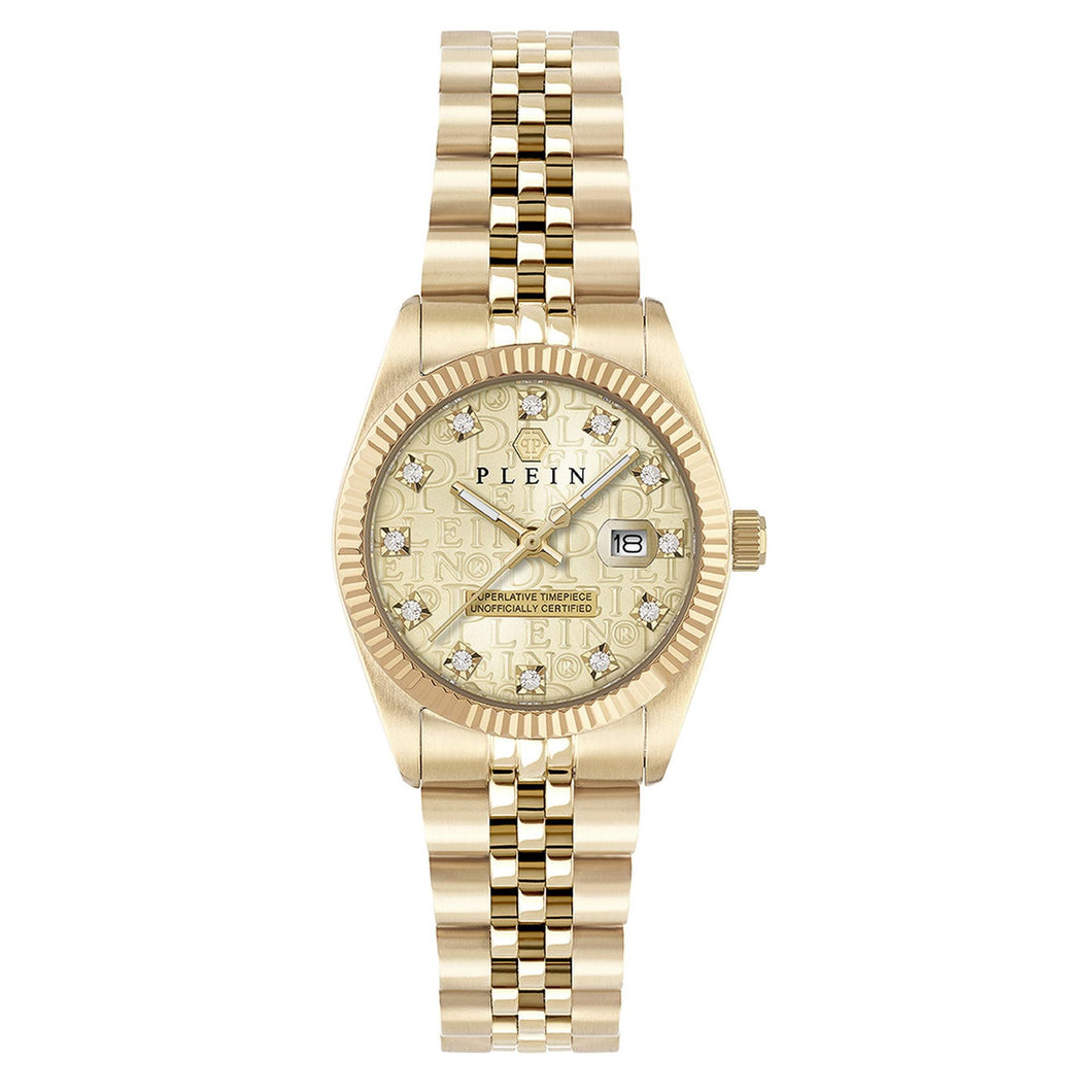Philipp Plein Damen Uhr Analog Quarz DATE SUPERLATIVE PWNFA0525 Edelstahl