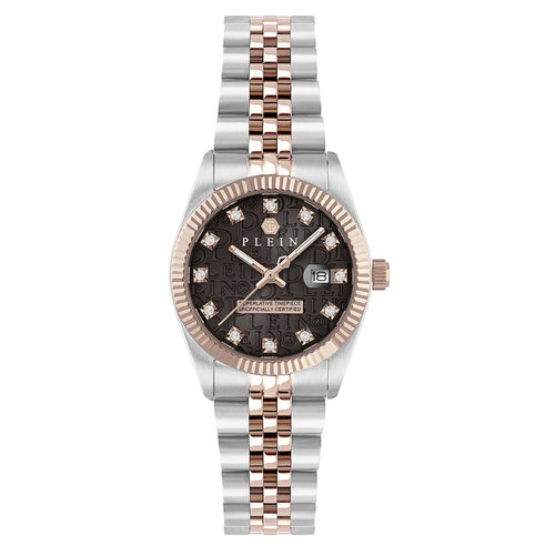 Philipp Plein Damen Uhr Analog Quarz DATE SUPERLATIVE PWNFA0625 Edelstahl