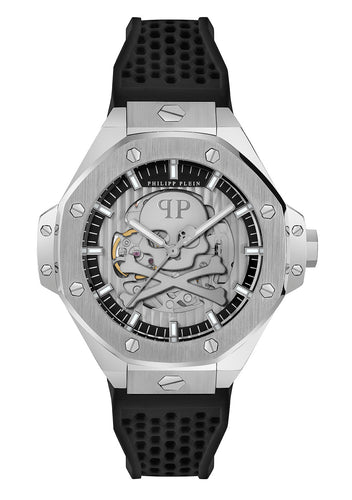 Philipp Plein Herren Uhr Automatik PLEIN $KELETON ROYAL PWPFA0124 Silikon