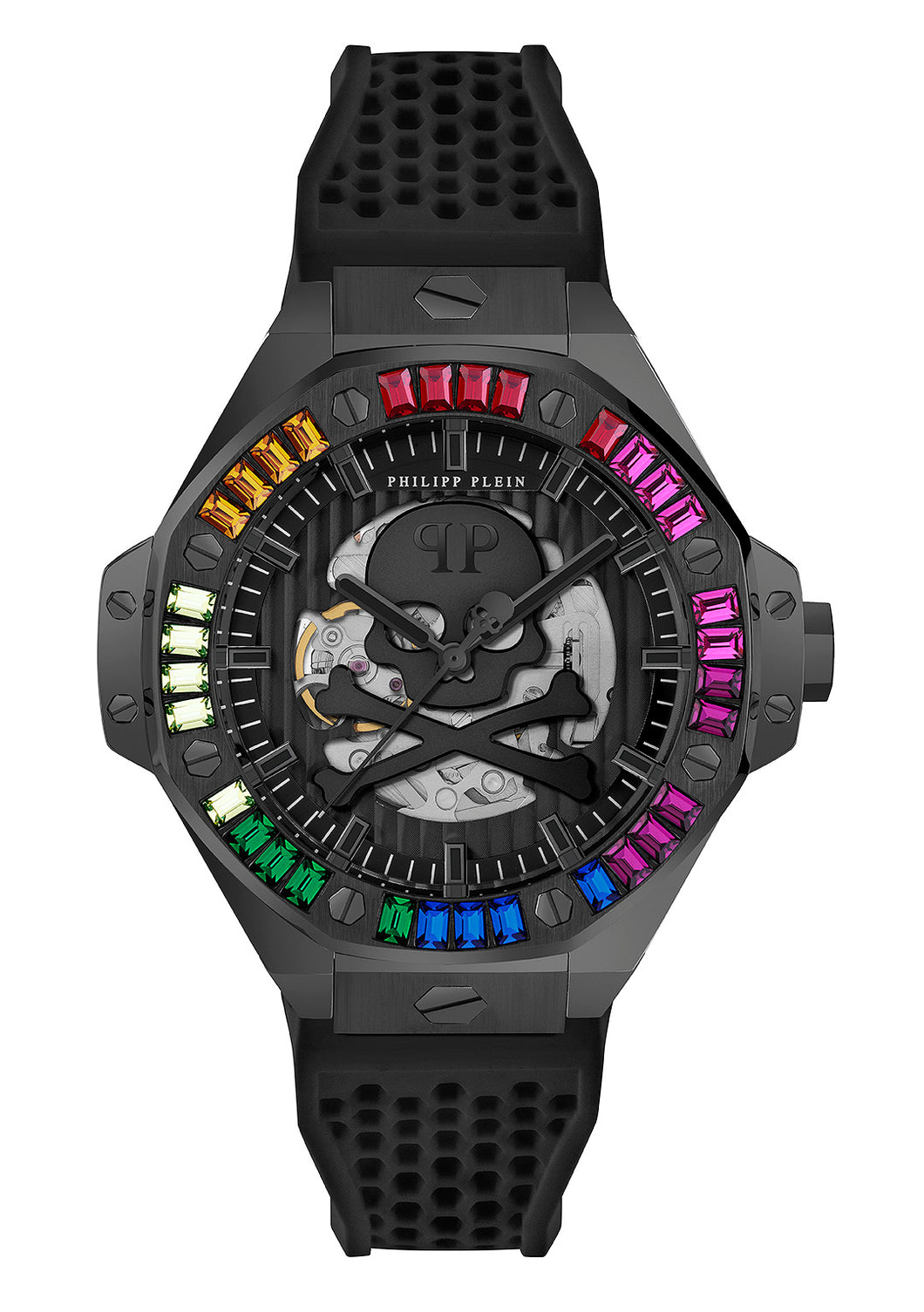 Philipp Plein Herren Uhr Automatik PLEIN $KELETON ROYAL PWPFA0424 Silikon