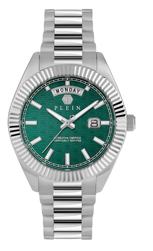 Philipp Plein Herren Uhr Analog Quarz DATE SUPERLATIVE GENT PWPNA0124 Edelstahl