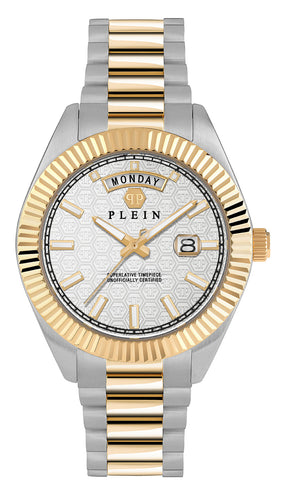 Philipp Plein Herren Uhr Analog Quarz DATE SUPERLATIVE GENT PWPNA0324 Edelstahl