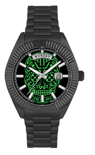Philipp Plein Herren Uhr Analog Quarz DATE SUPERLATIVE GENT PWPNA0724 Edelstahl
