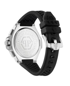 Philipp Plein Herren Uhr Analog Quarz PLEIN CHRONO ROYAL 46 MM PWPRA0124 Silikon