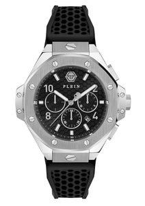 Philipp Plein Herren Uhr Analog Quarz PLEIN CHRONO ROYAL 46 MM PWPRA0124 Silikon