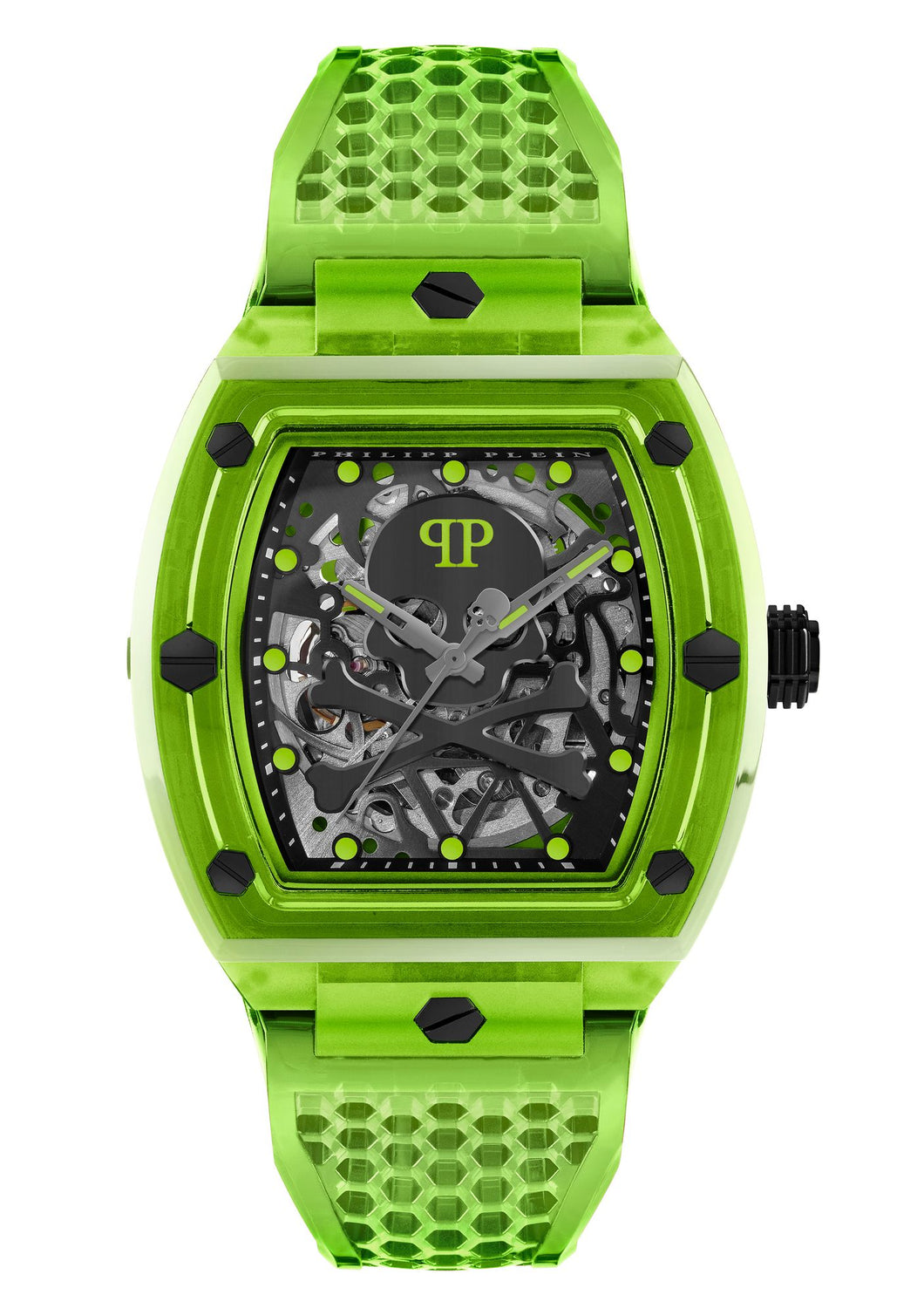 Philipp Plein Herren Uhr Automatik THE $KELETON CRYSTAL PWPTA0124
