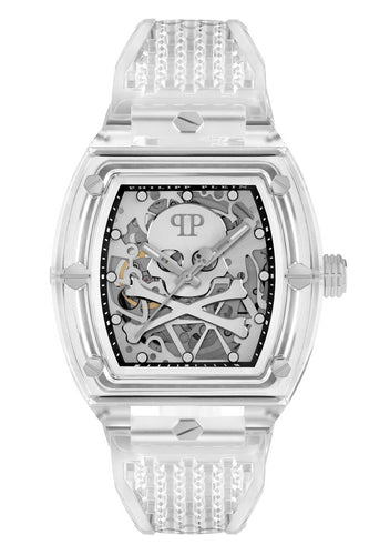 Philipp Plein Herren Uhr Automatik THE $KELETON CRYSTAL PWPTA0524