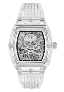Philipp Plein Herren Uhr Automatik THE $KELETON CRYSTAL PWPTA0524