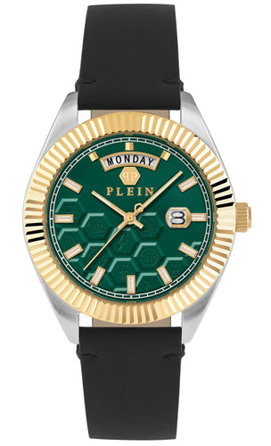 Philipp Plein Herren Uhr Analog Quarz DATE SUPERLATIVE GENT PWPVA0124 Leder