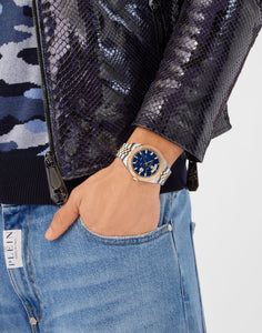 Philipp Plein Herren Uhr Analog Quarz DATE SUPERLATIVE GENT PWPVA0524 Edelstahl